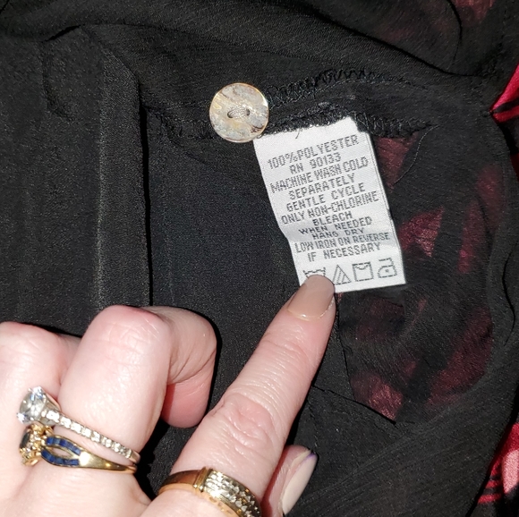 Sheer collared button up. Super cute - Picture 7 of 8